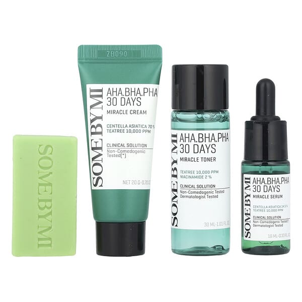 SOME BY MI AHA-BHA-PHA 30 DAYS MIRACLE STARTER KIT [Cleansing Bar 30g, Toner 30ml, Serum 10ml, Cream 20g]