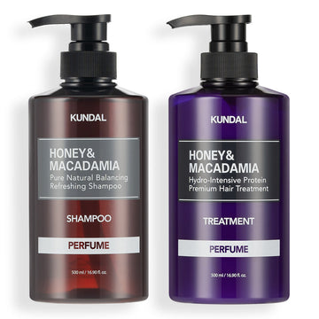 KUNDAL Honey & Macadamia Shampoo + Treatment Set 500ml - Cherry Blossom