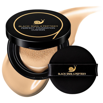 FARMSTAY BLACK SNAIL & PEPTIDE9 PERFECT FOUNDATION CUSHION 25