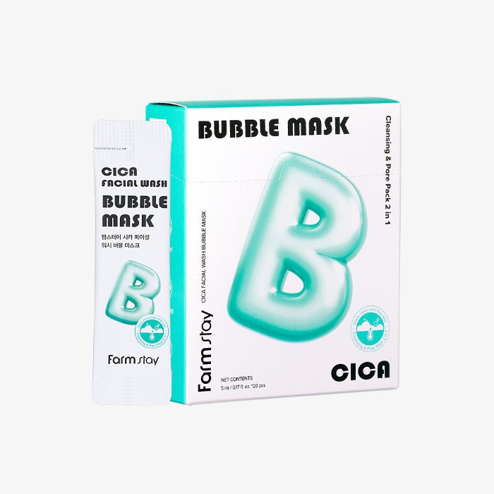 FarmStay Cica Facial Wash Bubble Mask 5ml x 20