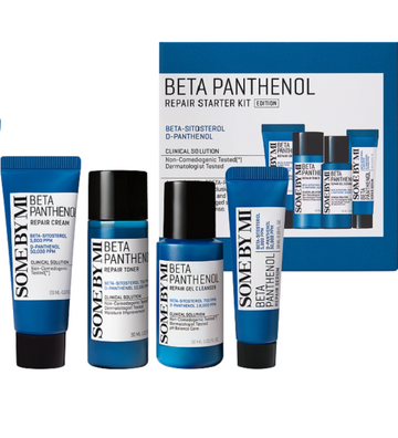 SOME BY MI BETA PANTHENOL REPAIR STARTER KIT
[Cleanser 30ml, Toner 30ml, Serum 10ml, Cream 20ml]