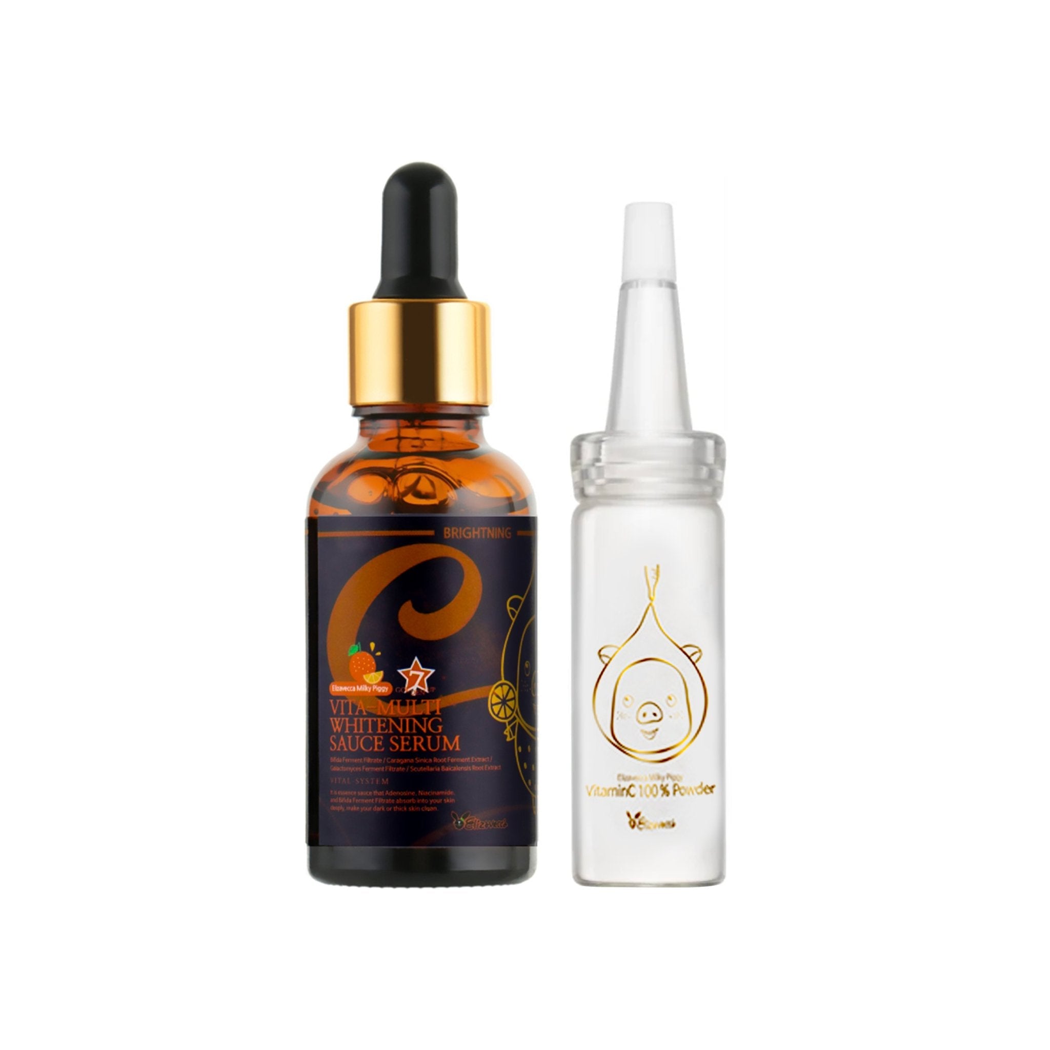 Elizavecca VitaminC 100% Powder + Vita-Multi Whitening Sauce Serum