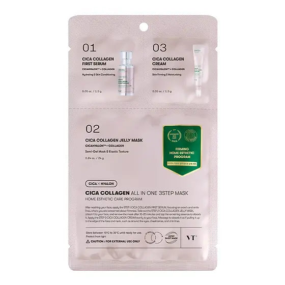 VT Cosmetics  CICA COLLAGEN ALL IN ONE 3STEP MASK