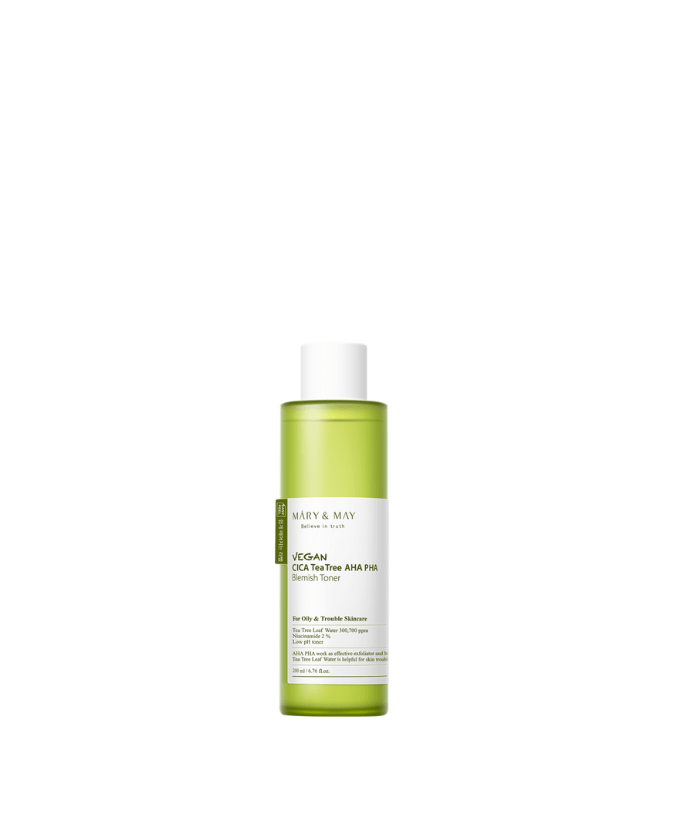 Mary&May Vegan CICA Tea Tree AHA PHA Blemish Toner 200ml