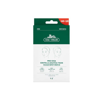 VT Cosmetics  PRO CICA CENTELLA ASIATICA TIGER CLEAR SPOT PATCH
4pcs/15ea*2+18ea*2(66EA)