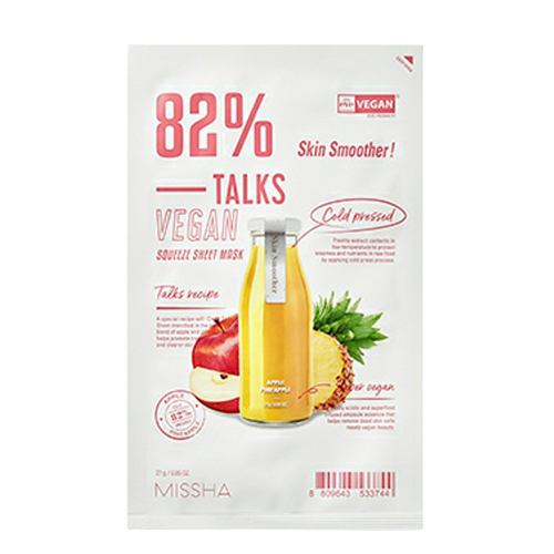 MISSHA TALKS VEGAN SQUEEZE SHEET MASK (SKIN SMOOTHER)  27G